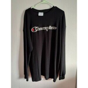 Champion athleticwear 2XL black henley warm long sleeve men's shirt